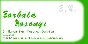 borbala mosonyi business card